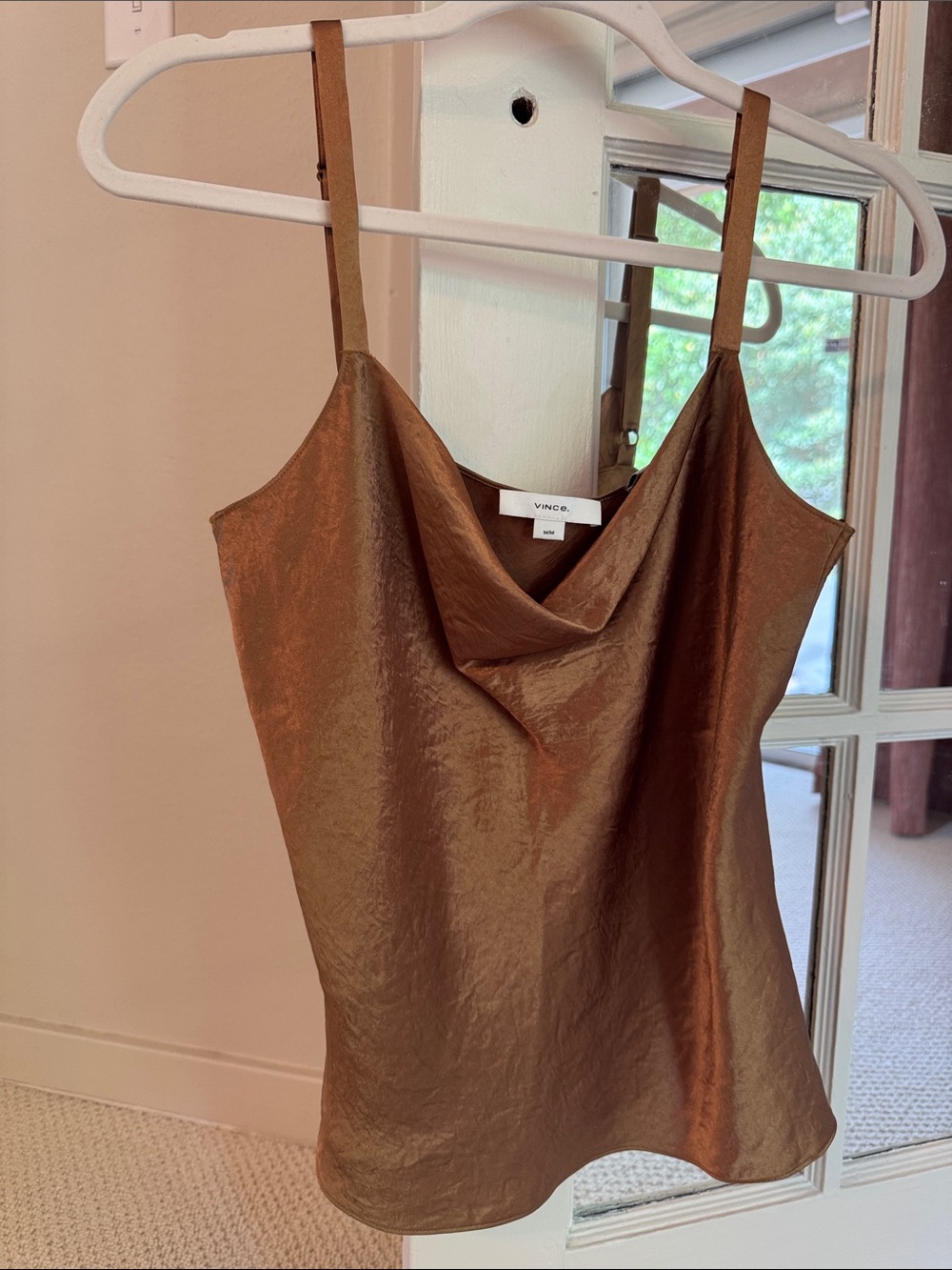 Vince Copper Satin Cowl-Neck Camisole **NEVER WORN**